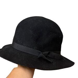 Effanem felt wool hat black medium vintage